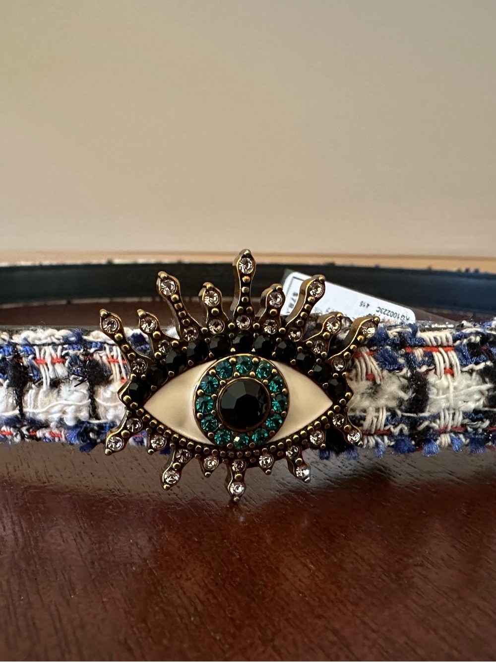 Kurt Geiger S/M Tweed Eye Buckle Belt Womens